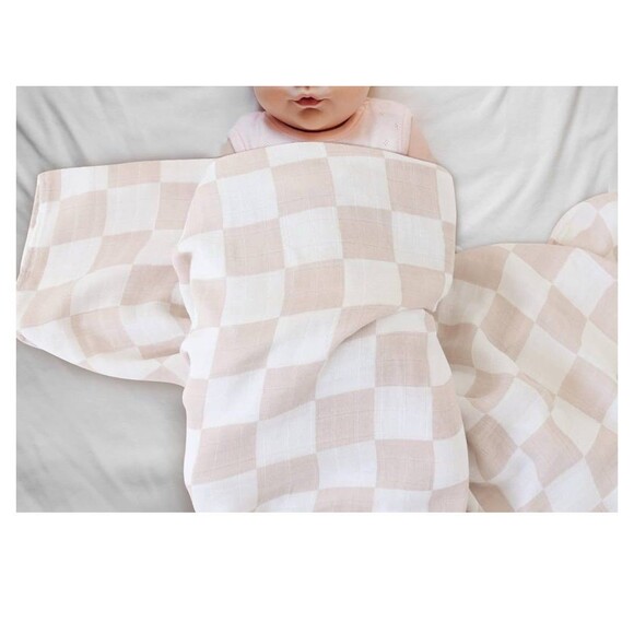 Baby Swaddle Set in Gram’s Garden & Dusty Checkered - Picture 3 of 4